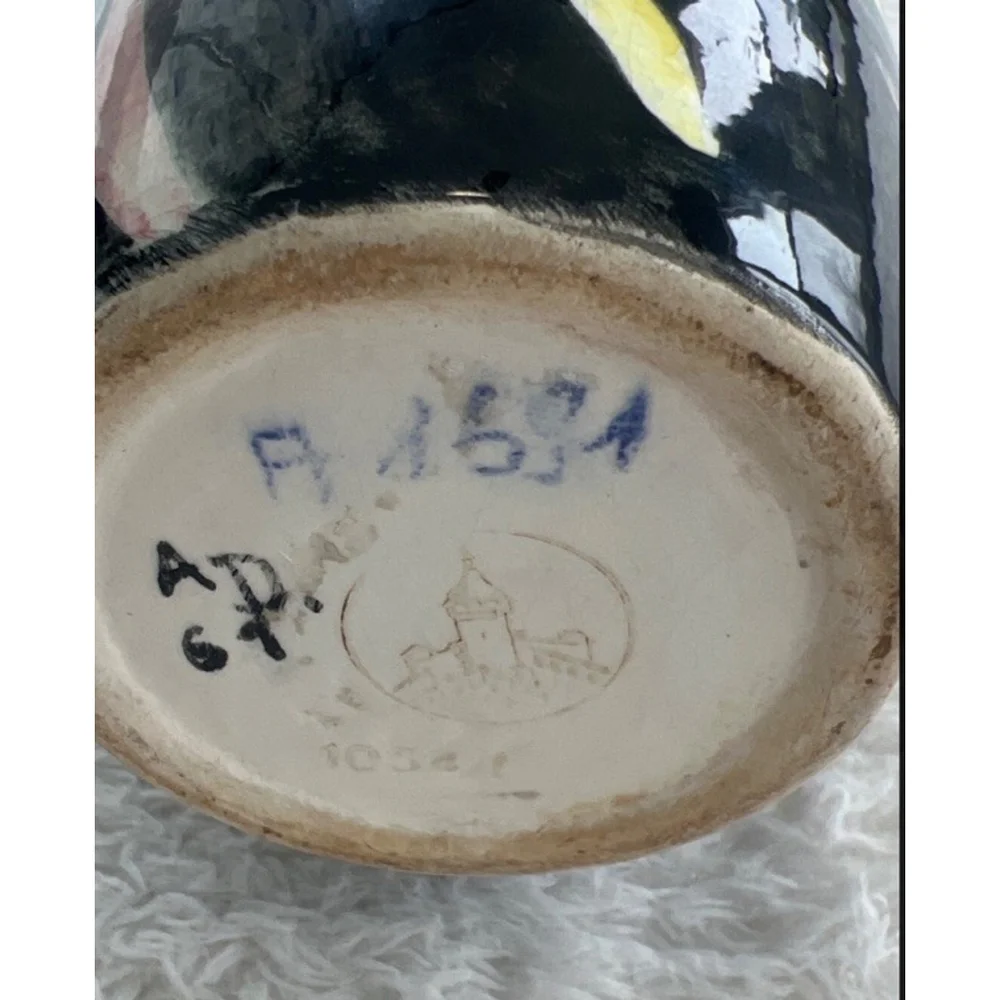 Rare 1969 San Marino Ceramica Titano Hand Painted 9” Day of Dead Vase AD Signed